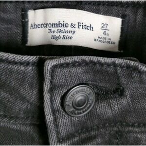 Abercrombie Fitch Jeans Womens 27/4 The Skinny High Rise Black‎ Slit Ankle